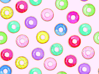 Seamless pattern with donuts
