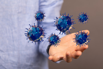 Virus Covid 19-NCP. nCoV denoted is single-stranded protection virus..