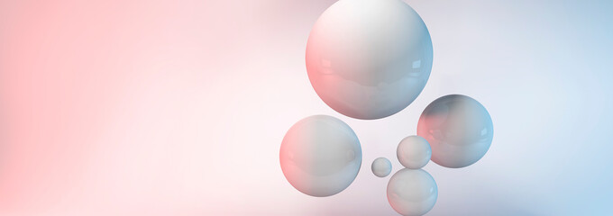 Minimal futuristic, 3d spheres , pastel color lights, background
