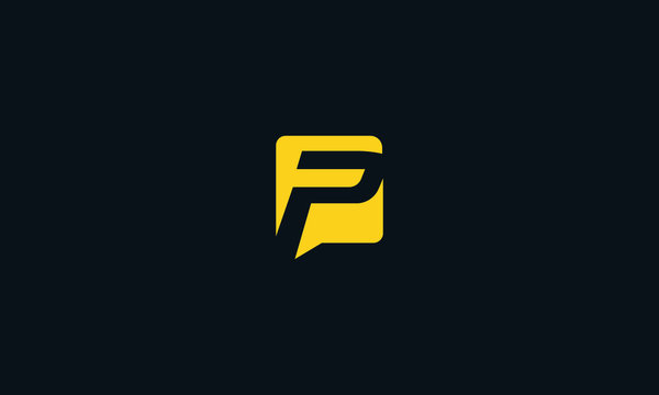 FP or PF abstract letter mark alphabet letter vector logo template
