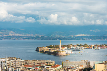 Naklejka na ściany i meble MESSINA, ITALY - January 20, 2019: Seascapes and Buildings in Messina, Italy