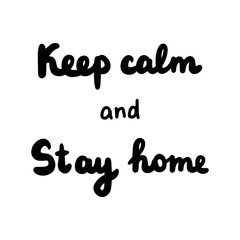 Keep calm and stay home hand drawn vector illustration in cartoon comic style home isolation quarantine coronavirus covid-19