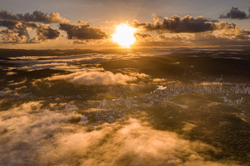 Fototapeta premium Aerial view of city in south brazil Blumenau
