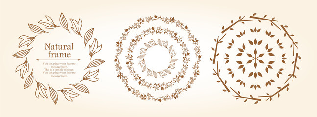 植物モチーフのフレーム&リボンセット