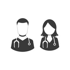 male and female doctor set icons. vector illustration