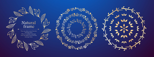 植物モチーフのフレーム&リボンセット