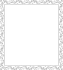 Decorative frame Elegant vector element for design in Eastern style, place for text. Floral grey border. Lace illustration for invitations and greeting cards
