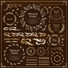 植物モチーフのフレーム&リボンセット