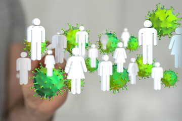 Virus abstract background. protection Genetics Bacteriological Microorganism..