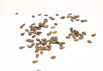 Watermelon seeds composition isolated over the white background