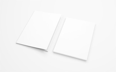 Blank white folder and letterhead isolated on white as template for design presentation