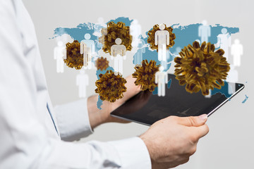 epidemic coronavirus 2019-nCoV, Novel Coronavirus Alert outbreak . Virus Covid 19-NCP. Spread of...