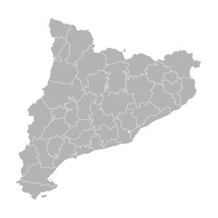 Catalonia detailed map. Gray background. Business concepts, chart and backgrounds.