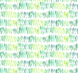 Grass inspired green spot watercolor seamless pattern.