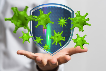 Corona Virus Healthcare Concept. Coronavirus protection Pandemic Sars Fever.