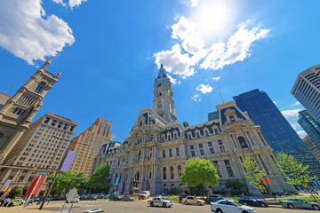 Philadelphia City Hall with William Penn figure on Tower