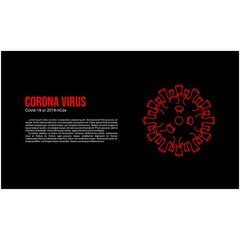 Virus illustration. Corona virus (2019-nCoV). Covid-19. Abstract vector 3d virus on black background.Landing page, Social media template.