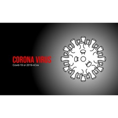 illustration graphic vector of corona virus (2019-nCov, Covid-19) .MERS Corona Virus icon shape.Pandemic virus danger sign. Isolated on black background.