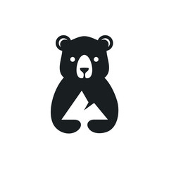 Bear and Mountain Vector Logo Design