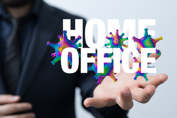  concept of self quarantine at home as preventative measure against virus outbreak.