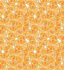 seamless pattern of slice oranges, fresh, summer