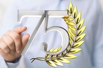 75 Anniversary 3d numbers. template for Celebrating 75 anniversary event party.
