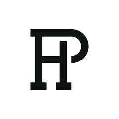 initial hp logo design vector illustration with monogram and abstract