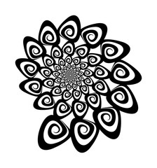 Abstract vector spiral shape on a white background. Isolated spiral, template for design, hypnotic effect. Eps 10