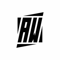 AW Logo monogram with modern style concept design template