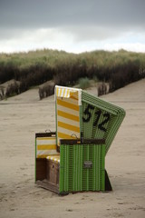 Strandkorb auf Langeoog an der Nordsee