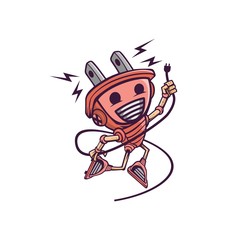 Electric man mascot illustration design