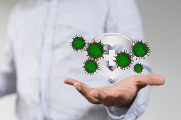 Corona Virus Healthcare Concept. Coronavirus protection Pandemic Sars Fever.