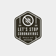 coronavirus pandemic badge. health and medical vector illustration. t-shirt design concept.