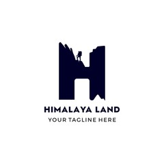 Initial letter H with Himalaya Land Logo