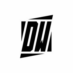 DW Logo monogram with modern style concept design template