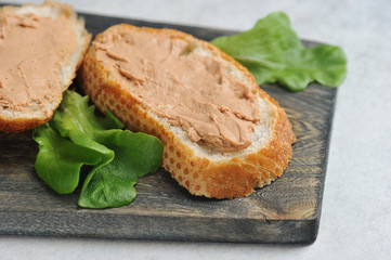 sandwiches with pate and lettuce