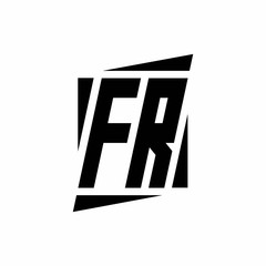 FR Logo monogram with modern style concept design template