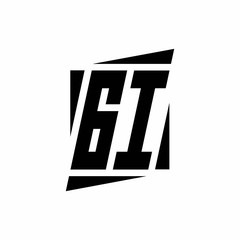 GI Logo monogram with modern style concept design template