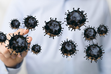 Virus Covid 19-NCP. nCoV denoted is single-stranded protection virus..