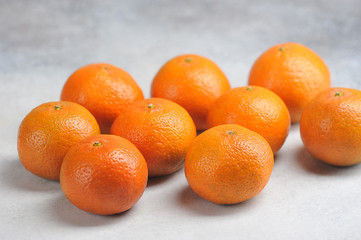 tangerines on a gray background