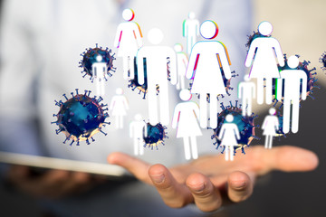 Virus Covid 19-NCP. nCoV denoted is single-stranded protection virus..