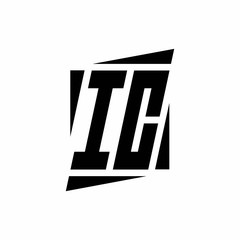 IC Logo monogram with modern style concept design template