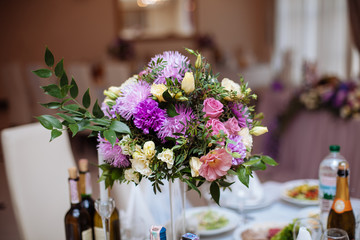Colorful, bright bouquet of flowers. Floral spring background