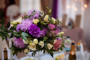 Colorful, bright bouquet of flowers. Floral spring background