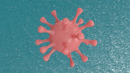 3D illustration of single coronavirus model.