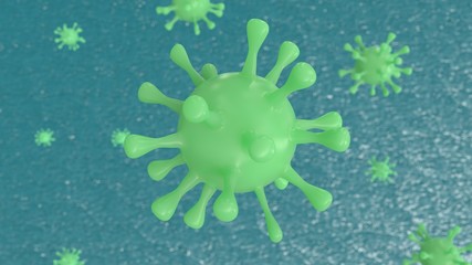 3D illustration of coronavirus model.