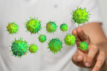 Virus Covid 19-NCP. nCoV denoted is single-stranded protection virus..