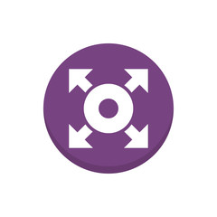 Move Arrows Vector Icon Colour Circle Icon Illustration.