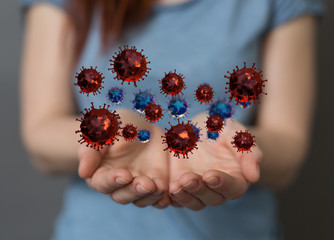 Virus Covid 19-NCP. nCoV denoted is single-stranded protection virus..