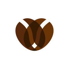 Coffee Love Logo Design Vector Graphic.